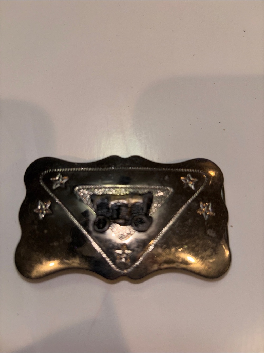 Vintage Chambers Silver Tone Carriage Belt Buckle